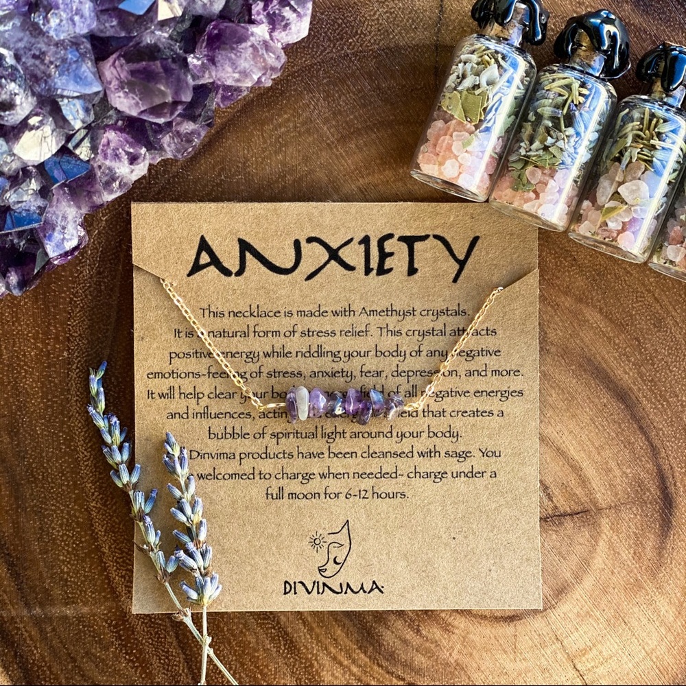 Anti anxiety amethyst necklace